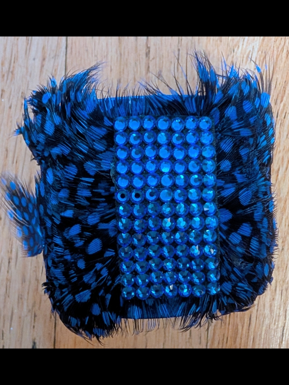 henri bendel / Natasha Blue Feather & Crystal Cuff Bracelet - New